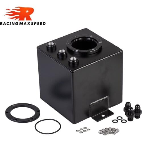 High Quanlity 2L Black Color Billet Aluminium Fuel Surge Tank 3*AN6 Fittings FST2L