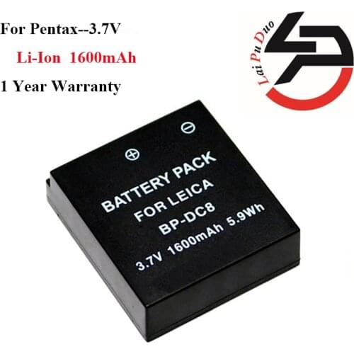 High Quality 1600mAh Brand New Replacement Battery for Leica X Vario, X1, X2 Camera BP-DC8 BPDC8 BP-DC08 18706