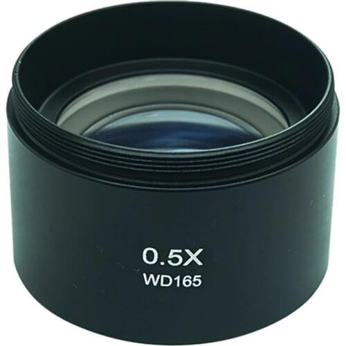WD165 0.5X Stereo Microscope Auxiliary Objective Lens Barlow Lens with 1-7/8" (48mm) Mounting Thread