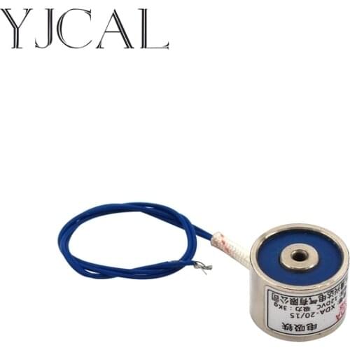 YJ-20/15 DC 12V 24V Circular Micro Holding Electric Magnet Lifting 3KG Solenoid Sucker Electromagnet