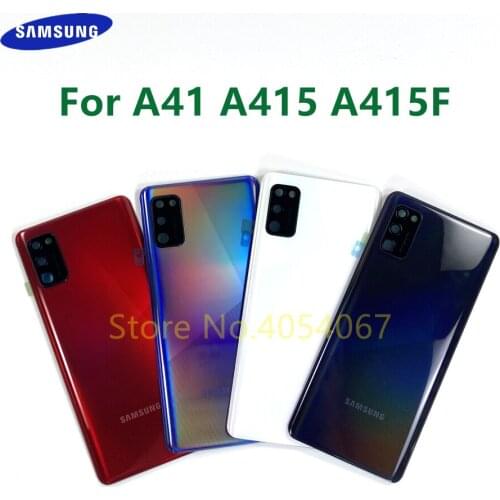 For SAMSUNG Galaxy A41 A415 SM-A415F Rear Case Battery Back Cover Door Housing Lid Plastic Shell With Camera Lens Replacement