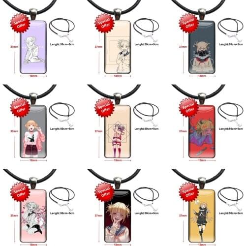 For Women Gift Fiyat My Hero Academia Himiko Toga Glass Pendant Galaxy Pendant Necklace Women Steel Plated Necklaces Jewelry