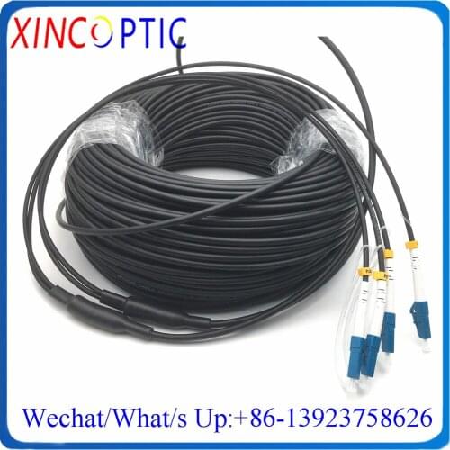 120M 2Cores SM G657A,4.0mm LSZH/TPU Cable,120Mts 2C LC/SC/ST/FCUPC Single Mode Armored 2F 2Fibers Optic Patch Cord Jumper Cable