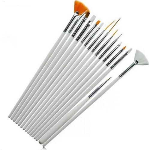 One Set(15pcs) Nail Art Pen Nanicure Tools Finger Nail Color Drawing Brush