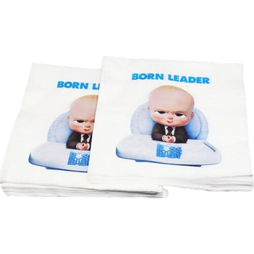 20pcs/pack Boss Baby theme disposable paper napkins Baby Boss party decoration Baby Boss disposable napkins paper tissue