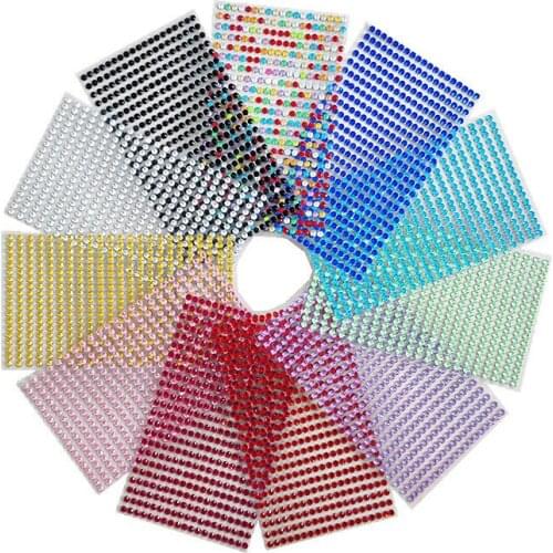 5 sheets 437pcs/set 4mm Acrylic crystal Rhinestone Wall emulation Diamond Stickers Notebook picture frame decorative stickers