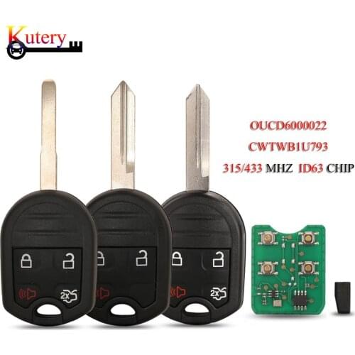 Kutery 5pcs/Lot Remote Car Key For Ford Mustang Expedition Explorer Taurus Flex 315MHZ ID63-80bit Chip CWTWB1U793