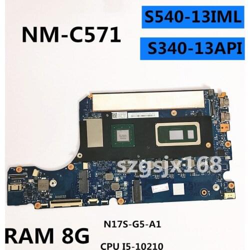 CPU I5-10210 For Lenovo xiaoxin pro 13 S340-13API laptop motherboard NM-C571 Discrete graphics card motherboard 100%test