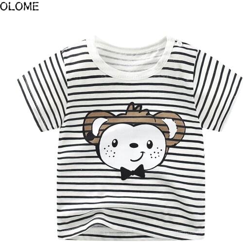 OLOME Summer Hot Sale Cotton Children T-shirt Unisex Baby Short Sleeve Clothing for Girls and Boys Toddler Top Tees Kids Clothes