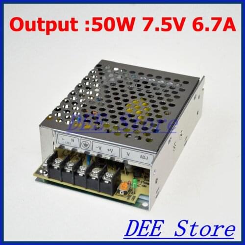 M-50-7.5 Led driver 50W 7.5V 6.7A Single Output Adjustable Switching power supply for LED Strip light AC-DC Converter