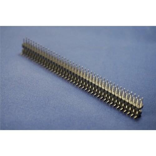 10pcs 2x40 Pin 80 Pin 2.54 mm Dual Insulator Male PCB Header SMT Straight Solder Double Insulator Height 12.0 mm Surface Mount