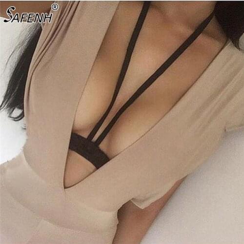 Elastic Cupless Bra Lingerie Crop Tops Bondage Lingerie Pole Clothes Bra Cage Straps Backless