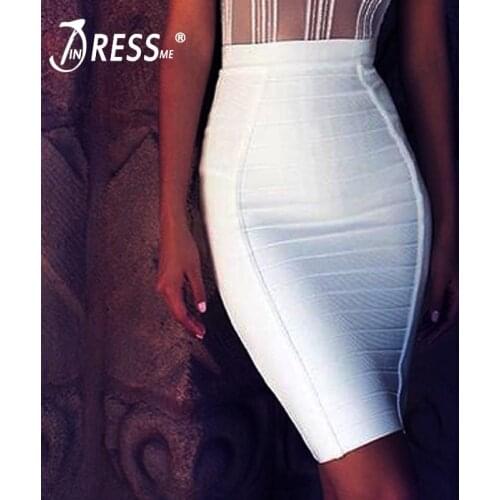 INDRESSME 2020 New Sexy Pencil Bodycon Skirt Striped Knee-Length Bandage Skirts Wear To Work Summer Wholesale