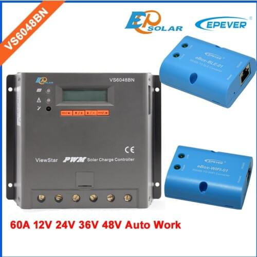 Controller 60A solar portable regulator chager battery PWM EPEVER VS6048BN 12V/24V/36V/48V automatic work bluetooth and wifi