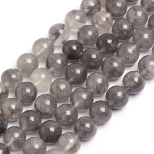 Round cloudy quartz beads natural stone beads DIY loose beads for jewelry making strand 15 inches wholesale