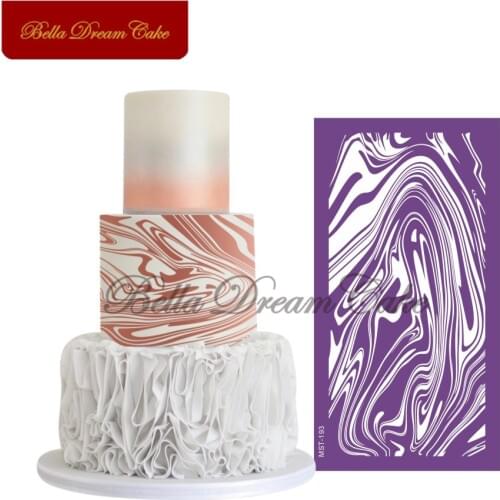 Wood Grain Lace Design Cake Stencil Fabric Mesh Stencils Wedding Fondant Cake Mold Cake Decorating Tool Kitchen Accessories