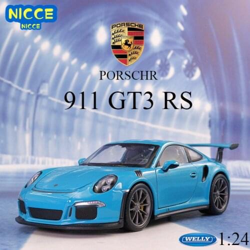 Welly 1:24 Porsche 911 GT3 RS red car alloy car model simulation car decoration collection gift toy Die casting model boy toy
