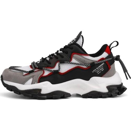 Mens Thick bottom Running Shoes Breathable Man Sports Sneakers Lace Up Comfort Casual Walking Shoes Athletic Training Footwear