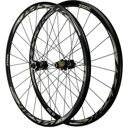 700C Road Bike Wheelset 30mm Depth Disc Rim V Brake 24 Holes Thru Axle F15X100 F12X100 R12X142 QR F9X100 R9X135mm Bicycle Parts
