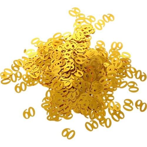 Table Confetti Age Birthday Wedding Party Anniversary Number 16 18 30 40 50 60 - Golden-60g