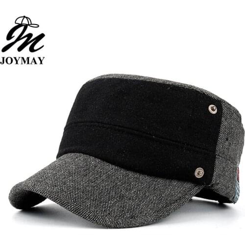 Joymay New Winter Unisex Adjustable flat cap Military Hats Fashion Leisure Casual Western Style Snapback HAT P009
