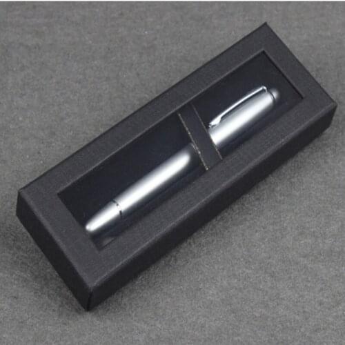 200piece New Creative black pen box gift box transparent pen box rectangular window paper box