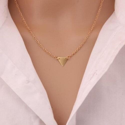 New Fashion Wild Classic Street Beat Wind Single Layer Triangle Necklace Clavicle Chain Short Chain Jewelry Necklaces & Pendants