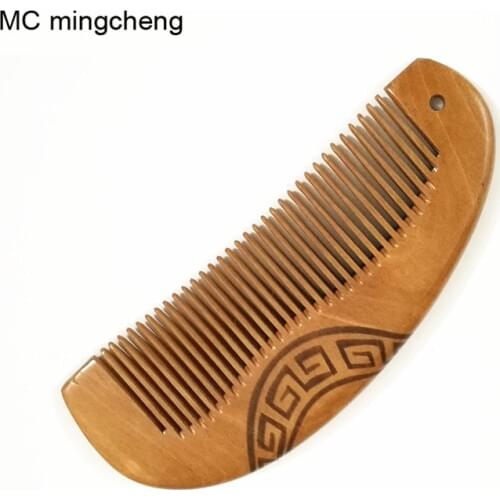 MC Brand New Peach Wood Comb Natural Health Wooden Mahogany Comb Vintage Present Comb Brush No Electrostatic Pettine Beard Tool