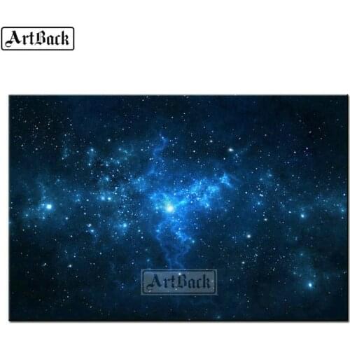 Full square diamond painting blue starry sky 5d diy diamond embroidery landscape 3d diamond mosaic sticker handmade crafts