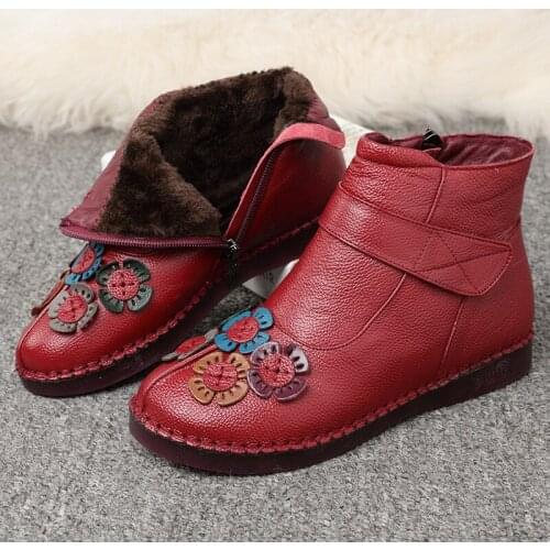 Pop Fashion Leather Women Ankle Boots Winter Waterproof Warm Woman Snow Boots Female Non-Slip Casual Shoes Ladies Boots