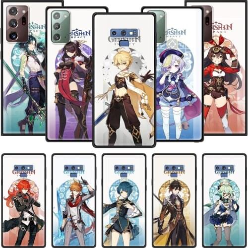 Hot Game Genshin Impact Phone Case For Samsung Galaxy A51 A71 Note 10 20 Ultra 10 Plus 5G Note 8 9 10 20 Soft Black Cover