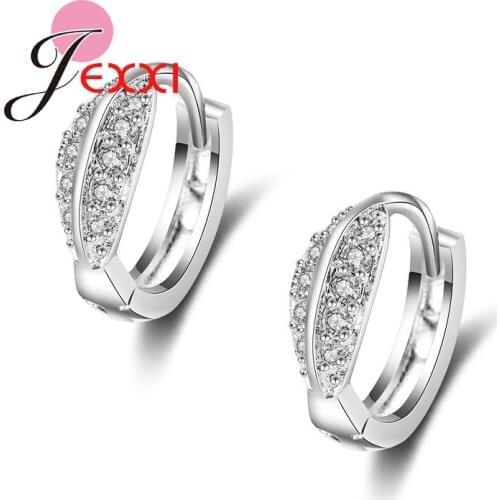 Simple Fashion Double Layer Mosaic Cubic Zirconia Stone Hoop Earrings for Women Bridal Wedding Accessories