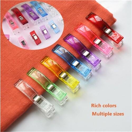 Colorful 20/50pcs Case Multicolor Plastic Clips Fabric Clamps Patchwork Hemming DIY Sewing Tools Sewing Accessories couture