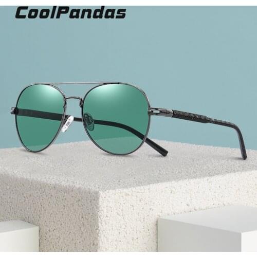 Top Men Classic Pilot Sunglasses Polarized Green Blue Women Sun glasses For Male Driving Aviation Alloy Frame Spring Legs UV400