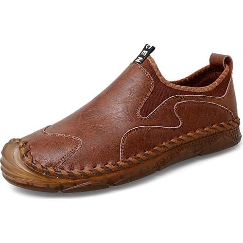 Genuine Leather Men Shoes Luxury Brand Casual Leisure Walk Slip on Formal Loafers Moccasins Italian Male Handmade Driving Shoes