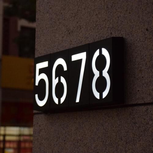 Outdoor Lighting Porch Lights House Number Solar Led Light 6 LED Illumination Doorplate Lamp With Rechargeable Battery