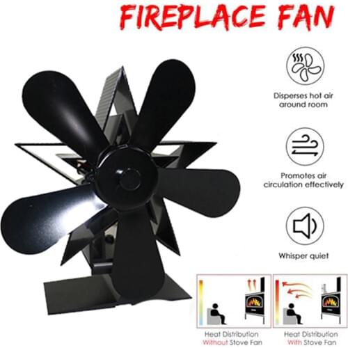 Universal 5 Blade Fireplace Fan Heat Powered Stove Fan For Wood Log Burner Fireplace #W0