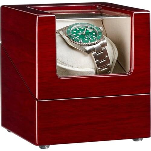 JQUEEN AAA Quality Single Watch Winder with Quiet Motor Walnut White PU Interior 5 Working Modes Ultra-quiet Japanese motor
