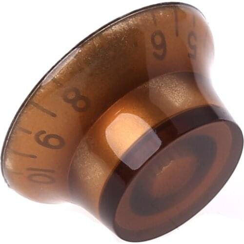 1pc Knob Button Bell Shape Guitar Tone Volume Control For LP Guitar Parts Coffee Golden