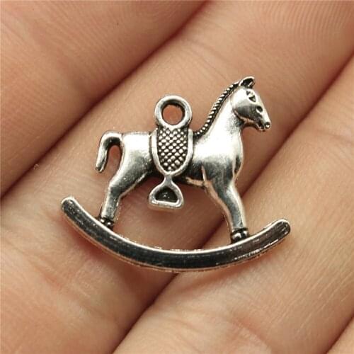 10pcs 21x17mm Antique Silver Color Rocking Horse Pendants Rocking Horse Charm Rocking Horse Charm Pendants