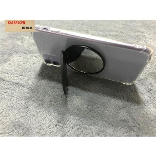 100pcs/Lot Universal Round Mirror Cell Phone Holder 3M glue UV printing Blank Glass phone case Stand Holder