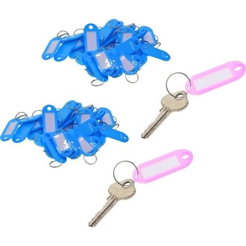 100x Bulk Sale Key Tags Blank Id Fob Plastic Identity Key Ring Car Key Rings Luggage Tags Hotel School Used