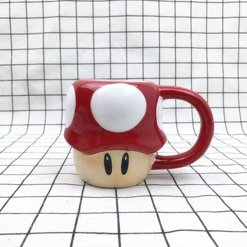 3D creative ceramic mug game Super Mario pixel mushroom water cup cartoon childrens birthday gift