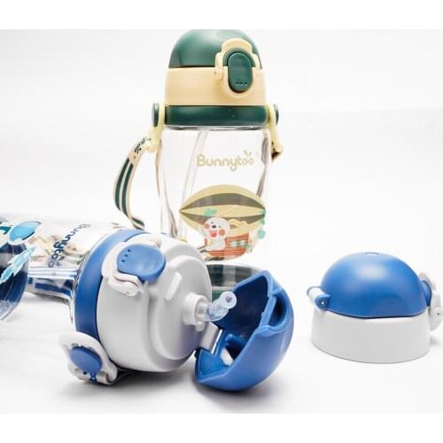 520ml Outdoor Fitness Sport Leakproof Water Bottle Childrens Double-lid Straw Cup Water Cup Drinking Bottle with Straw Lid