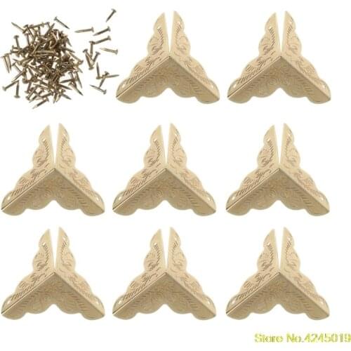 High quality 2019 New 8PC Antique Jewelry Box Corner Feet Leg Wooden Case Corner Protector Tone Carved