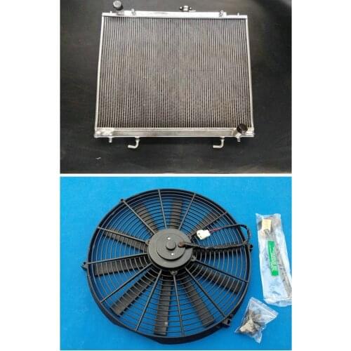 Aluminum Radiator + Fan For Mitsubishi Pajero/Montero/Shogun 3.2 Di-D AWD diesel 2000-2006 01 02 03 04 05 AT