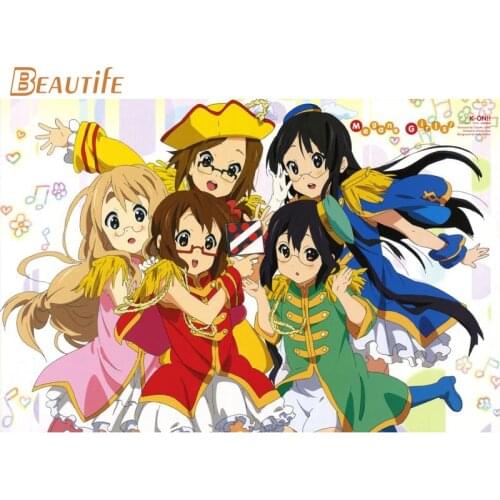 Custom K ON Kawaii Anime Poster Cloth Silk Poster Home Decoration Wall Art Fabric Poster Print 30X45cm,40X60cm.50X75cm,60X90cm