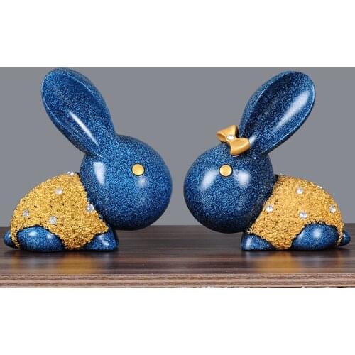 Couple Rabbit Decoration Home Ornament Creative Living Room Decoration resin embellishments
