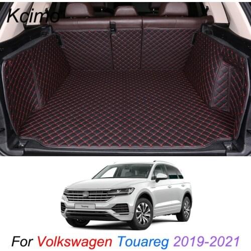 Custom Leather Car Trunk Mats For Volkswagen Touareg 2019-2021 Rear Trunk Floor Mat Tray Carpet Cargo Liner Accessories