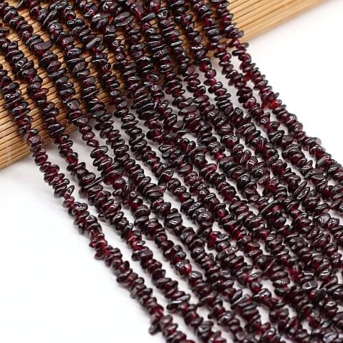 Hot Sale Natural Garnet Freeform Chip Stone Beads For Jewelry Making DIY Necklace Bracelet Gifts Size 3x5-4x6mm Length 40cm